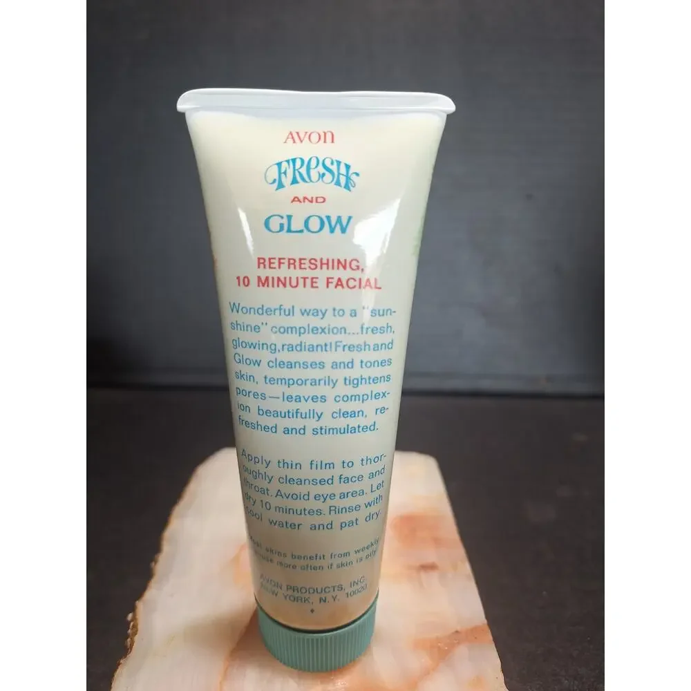 Collectible 1960s Avon Fresh & Glow Cucumber Facial Mask 3.5 Oz Full Unused Tube